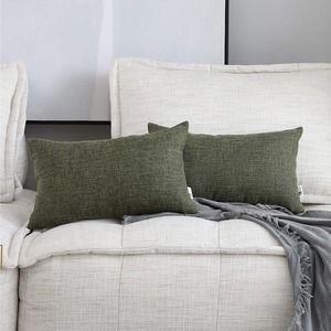 Kevin Textile Throw Cushion Cover Shams 20x12" (Set of 2, Peridot Green)